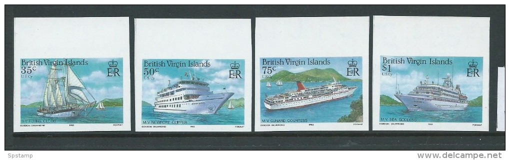 British Virgin Islands 1986 Cruise Ship Set Of 4 Imperforate MNH - British Virgin Islands