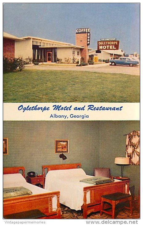 258733-Georgia, Albany, Oglethorpe Motel & Restaurant, Interior & Exterior Views, James J Gillick - Albany