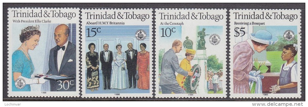 TRINIDAD/TOBAGO, 1986 QUEENS B/DAY 4 MNH - Trinidad Y Tobago (1962-...)