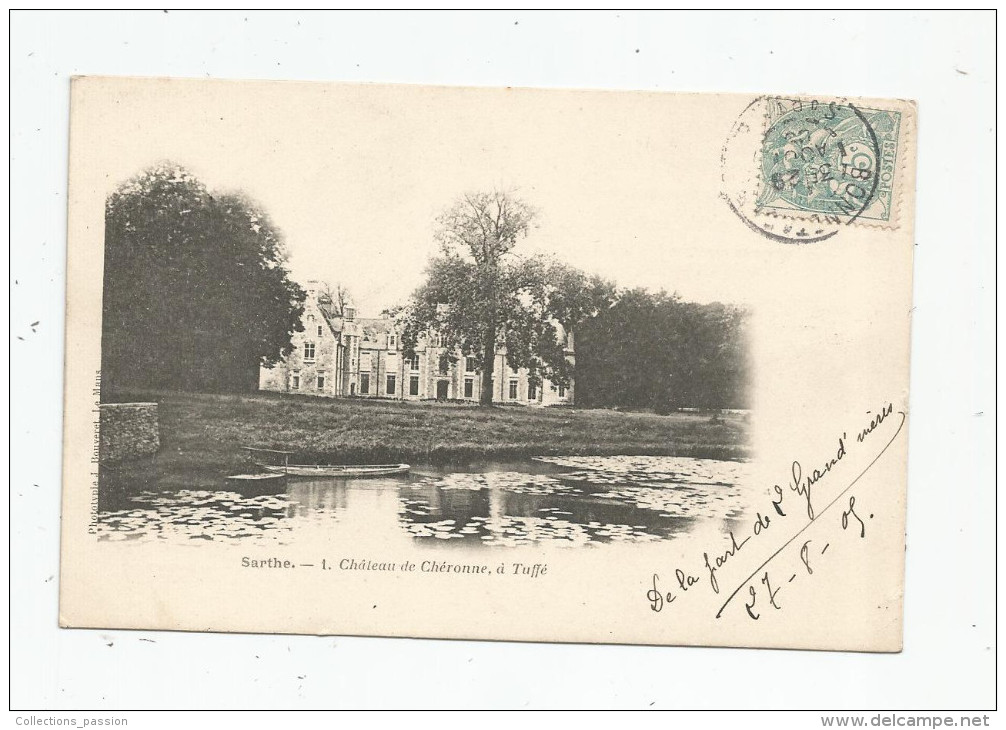 Cp , 72 , TUFFE , Château De CHERONNE , Voyagée - Tuffe