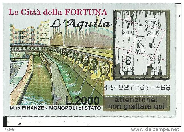 G&V003 - GRATTA E VINCI - LE CITTà DELLA FORTUNA - L'AQUILA - Biglietti Della Lotteria