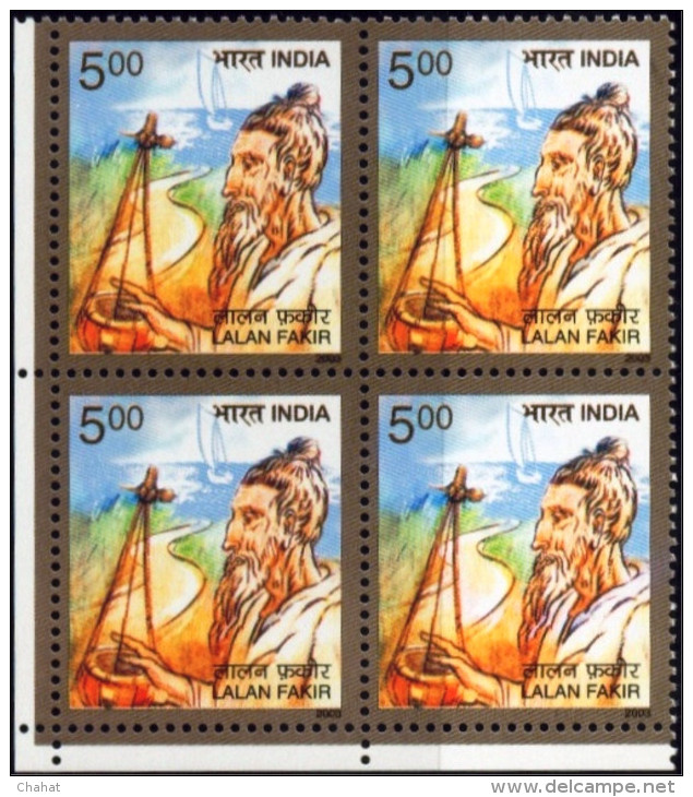 RELIGION-HINDUISM-LALAN FAKIR-BLOCK OF 4-INDIA-2003-MNH-B6-462 - Hindoeïsme