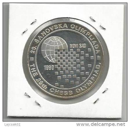 Gh2 Yugoslavia 150 Dinara 1990.PROOF .925 Silver 17g 29th Chess Olympiad Commemorative Silver Coin KM#147 - Jugoslawien