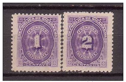 Nicaragua , Portomarke , 1897 , Mi.Nr. 8 Y / 9 Y * Gefalzt - Nicaragua