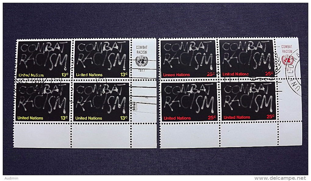 UNO-New York 311/2 Yv 279/80 Sc 287/8 Oo/FDC-cancelled EVB 'D', Dekade Gegen Rassismus Und Rassendiskriminierung - Used Stamps