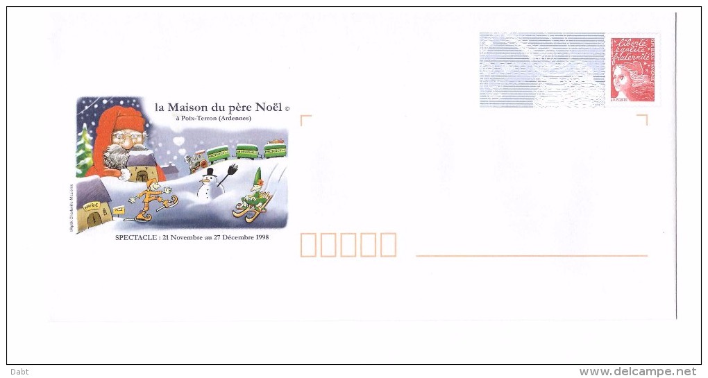 Lettre PAP Pret à Poster Marianne De Luquet Neuf 08 Poix Terron La Maison Du Père Noel Bonhomme Neige - Listos A Ser Enviados : Réplicas Privadas