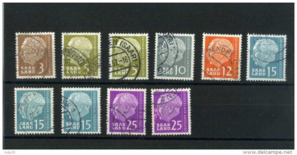 - SARRE 1957/59 . TIMBRES DE 1957 . OBLITERES . - Gebraucht