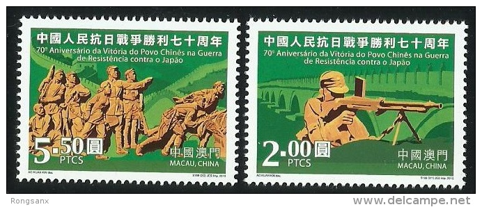 2015 MACAO/MACAU VICTORY IN WWII 2V - Unused Stamps