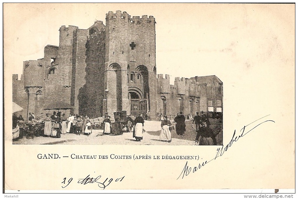 GENT-GAND-CHATEAU DES COMTES APRES LE DEGAGEMENT - Gent