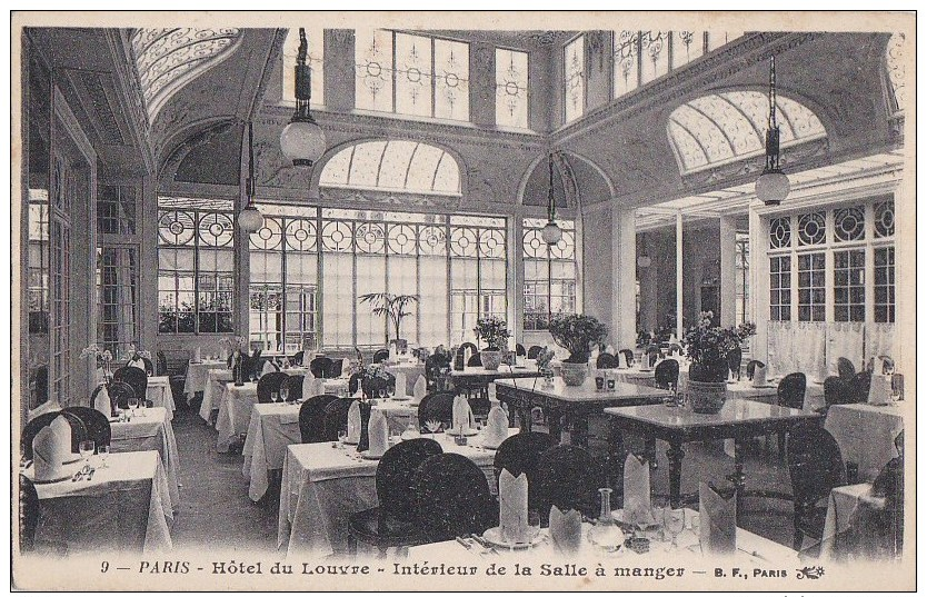 PARIS 1er Grand HOTEL Du LOUVRE Place Du Théatre Français Intèrieur SALLE à MANGER Sous La Verrière - Arrondissement: 01