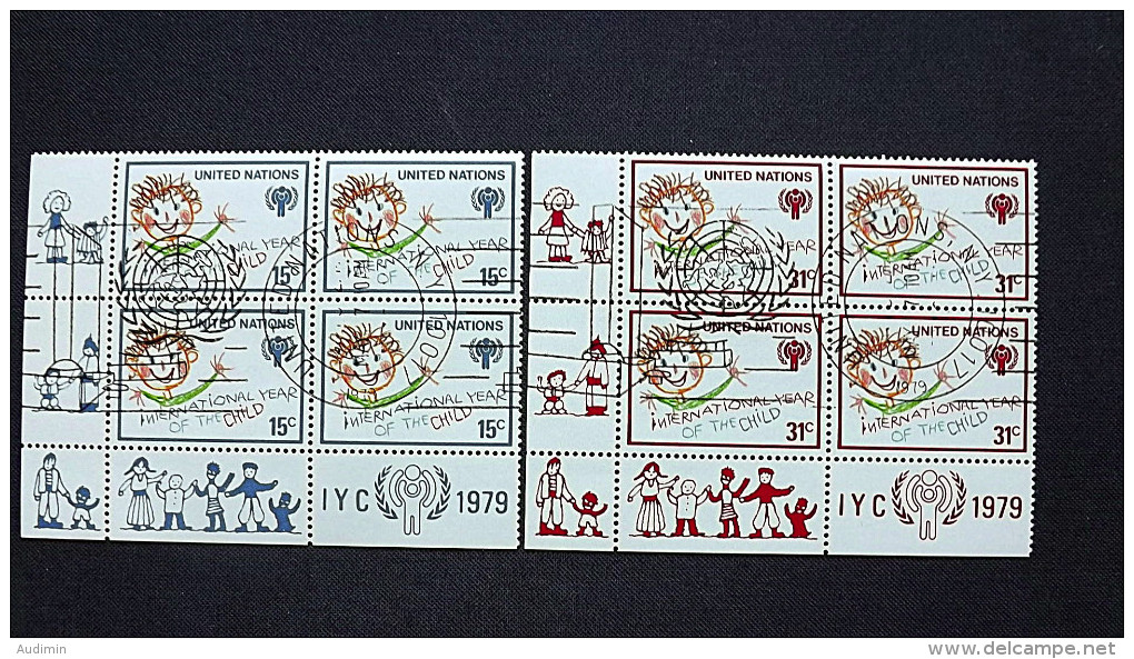 UNO-New York 334/5 Yv 302/3 Sc 310/1 Oo/FDC-cancelled EVB ´C´,  Internationales Jahr Des Kindes - Used Stamps