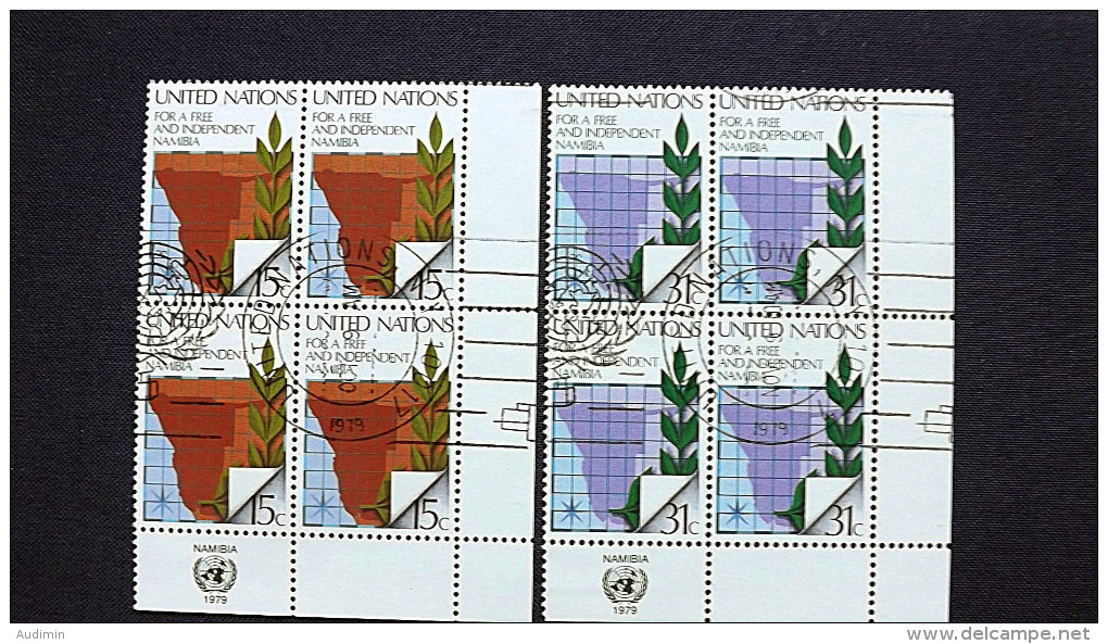 UNO-New York 336/7 Yv 304/5 Sc 312/3 Oo/FDC-cancelled EVB ´D´, Für Ein Freies Und Unabhängiges Namibia - Used Stamps