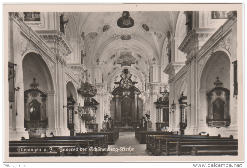 Ellwangen An Der Jagst - S/w Inneres Der Schönenberg Kirche - Ellwangen