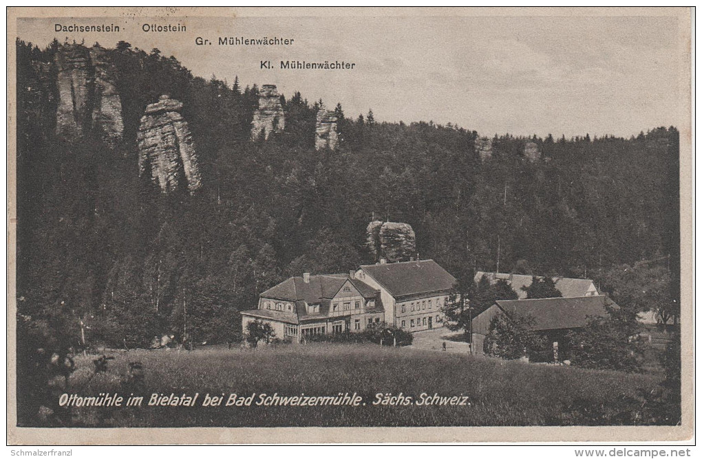 AK Bielatal Gasthof Ottomühle Dachsenstein Ottostein Mühlenwächter Bei Rosenthal Schweizermühle Eiland Ostrov Gottleuba - Rosenthal-Bielatal