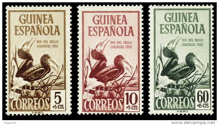 Guinea 318/20 (*) Sin Goma. Aves 1952 - Guinée Espagnole