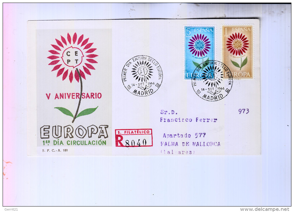 ESPANA / SPANIEN - EUROPA 1964 FDC, R-Letter - FDC