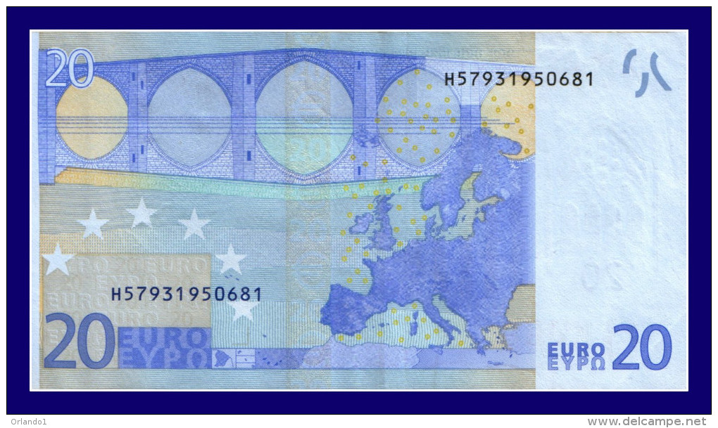 20 EURO "H" SLOVENIA FIRMA DRAGHI R027 A3 CIRCULATE !!!!!!! - 20 Euro