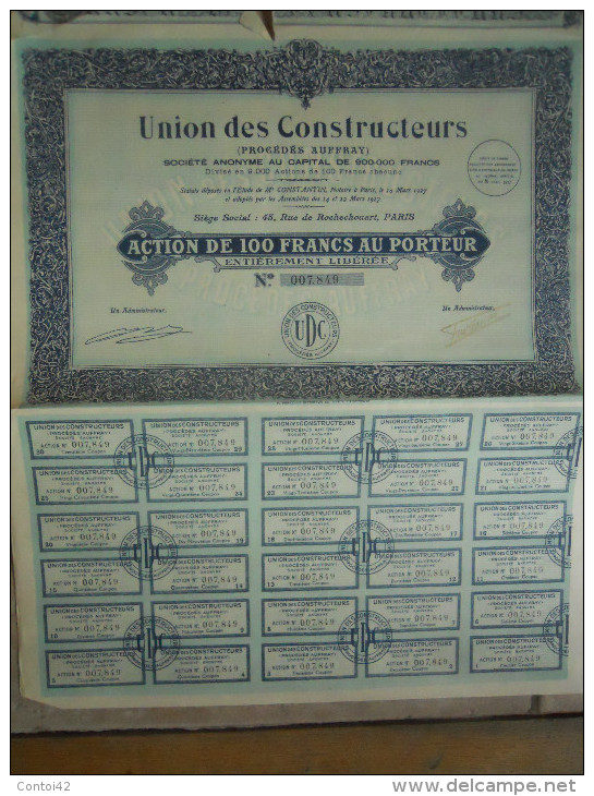 ACTION UNION DES CONSTRUCTEURS PARIS AUFFRAY - Automobile