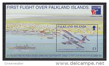 Falkland Islands 1999 Philexfrance/First Flight Over Falkland Islands M/s ** Mnh (26719C) - Falklandeilanden