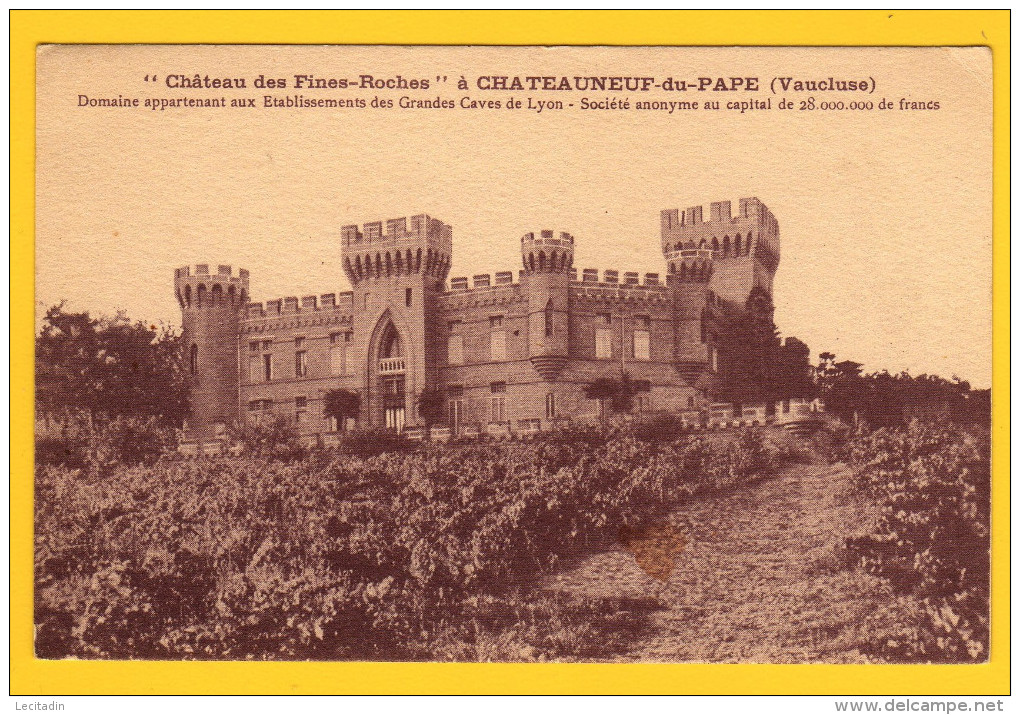 CP 84 CHATEAUNEUF DU PAPE Chateau Des Fines Roches 1937 - Chateauneuf Du Pape