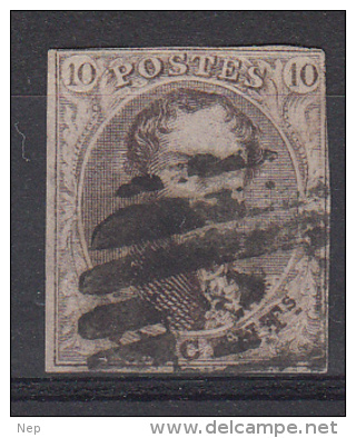 BELGIË - OBP - 1858 - Nr 10A (P 2 - ALOST) + NIPA 100 Bfr - Gest/Obl/Us - Balkstempels: Ontvangerijen