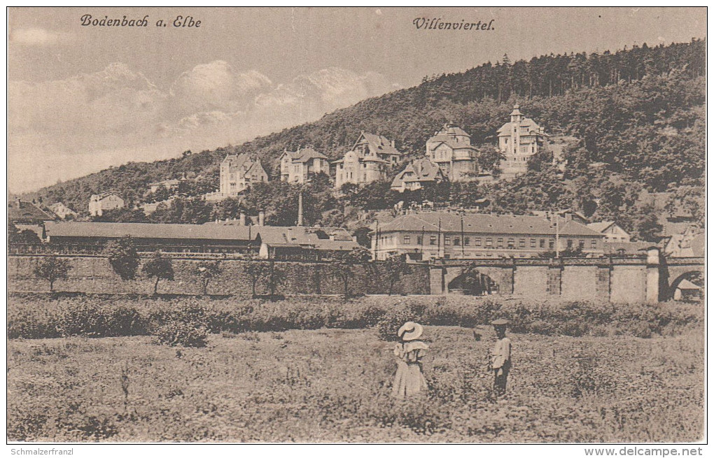 AK Podmokly Bodenbach Villenviertel Bahnhof Bei Tetschen Decin Biela Bela Maxdorf Maxicky Eulau Jilove Niederullgersdorf - Sudeten