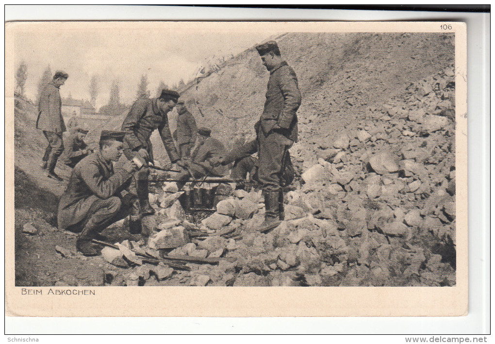 AK 1. Weltkrieg, Soldaten Beim Abkochen, Ostpreußenhilfe Karte, 1917 - Weltkrieg 1914-18