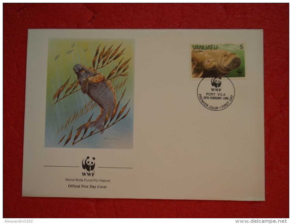 Vanuatu Dugong FDC Serie World Animals Widelife Fund 1988 Nice Stamp - Vanuatu