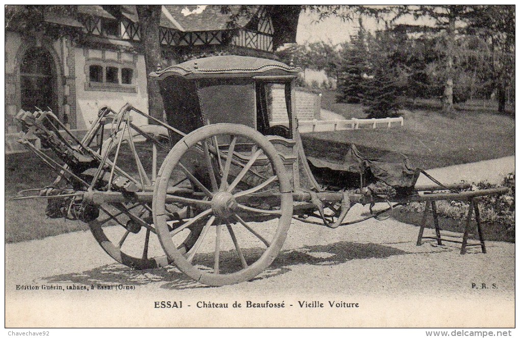 CPA  -  61  -   ESSAI  -  CHATEAU DE BEAUFOSSE    -    VIEILLE VOITURE - Other & Unclassified