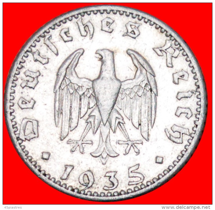 &#9733;pre SWASTIKA ISSUE: GERMANY&#9733; 50 PFENNIG 1935A! LOW START&#9733; NO RESERVE! - 50 Reichspfennig