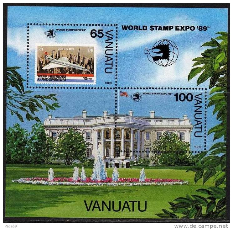 VANUATU  B.F. N° 14  XX  "World Stamp Expo 89", Exposition Philatélique Intern. à Washington,  Le Bloc Sans Charnière TB - Vanuatu (1980-...)