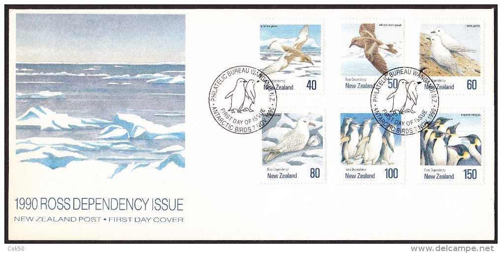 ROSS DEPENDENCY 1990 - Antarctic Birds, Penguins FDC - Mi# 1144-49 - FDC