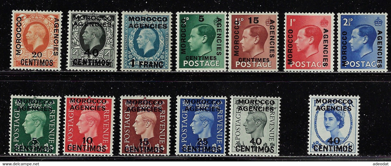 GREAT BRITAIN MOROCCO AGENCIES 1914-1940 SCOTT (SEE LISTING) MH CATALOGUE VALUE $ 56.00 - Morocco Agencies / Tangier (...-1958)