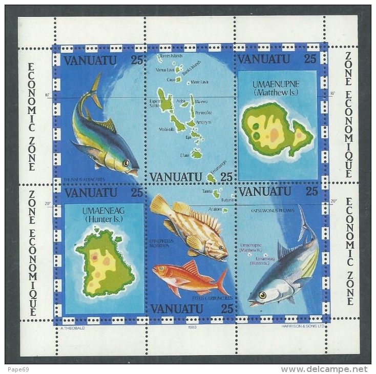 VANUATU  B.F. N° 4  XX  Zone économique : La Pêche, Le Bloc Sans Charnière TB - Vanuatu (1980-...)