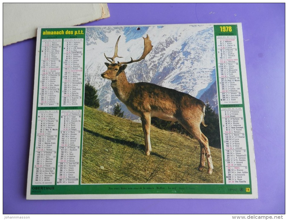 Calendriers  Almanach  Des  Ptt  1978   ( Somme ) - Grand Format : 1971-80