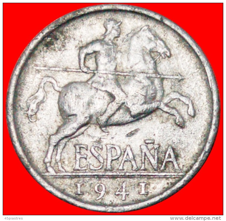 * IBERIAN RIDER: SPAIN★ 5 CENTAVOS 1941! UNUSUAL! LOW START&#9733; NO RESERVE! - 5 Centimos