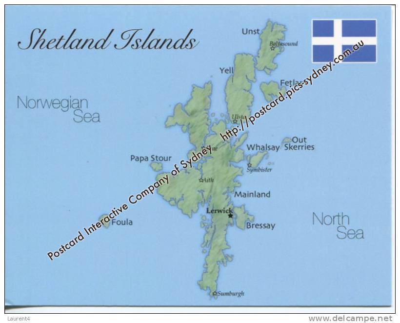 Map Of Shetland Islands - Carte Géographique Des Iles Shetlands - Shetland