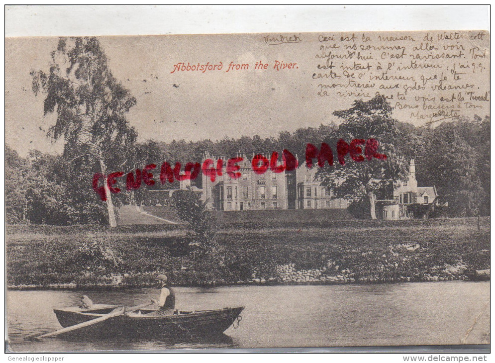 ECOSSE - ABBOTSFORD FROM THE RIVER - CHATEAU DE WALTER SCOTT  1906 - Roxburghshire