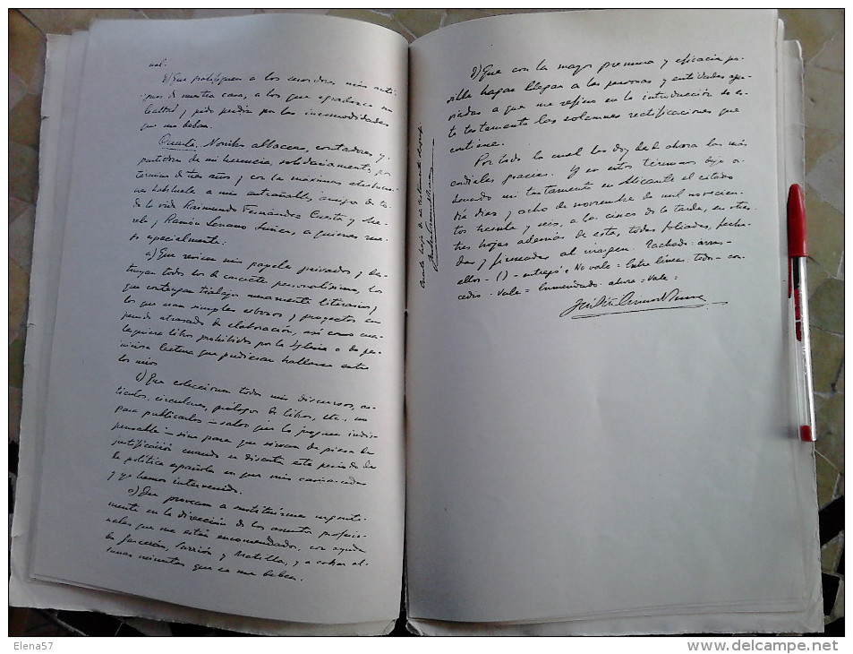 MURCIA, TESTAMENTO OLÓGRAFICO, JOSE ANTONIO PRIMO DE RIVERA Y SAENZ DE HEREDIA, 1936, FALANGE, FET, JONS.TESTAMENTO OLÓG - Storia E Arte