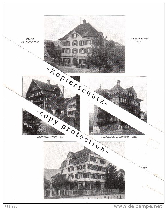 Photographien / Ansichten , 1913 , Toggenburg , Wattwil , Lichtensteig , Prospekt , Architektur , Fotos !!! - Lichtensteig