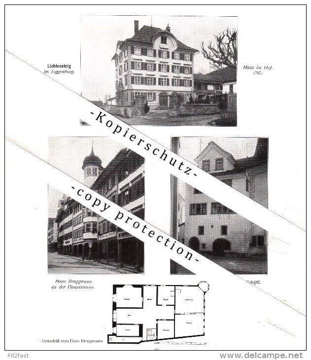 Photographien / Ansichten , 1913 , Burgau B. Flawil , Furth / Brunnadern , Lichtensteig , Prospekt , Architektur , Fotos - Brunnadern