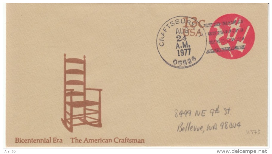 Sc#U575 13-cent US Bicentennial American Craftsmen Issue, 1977 Cover - 1961-80