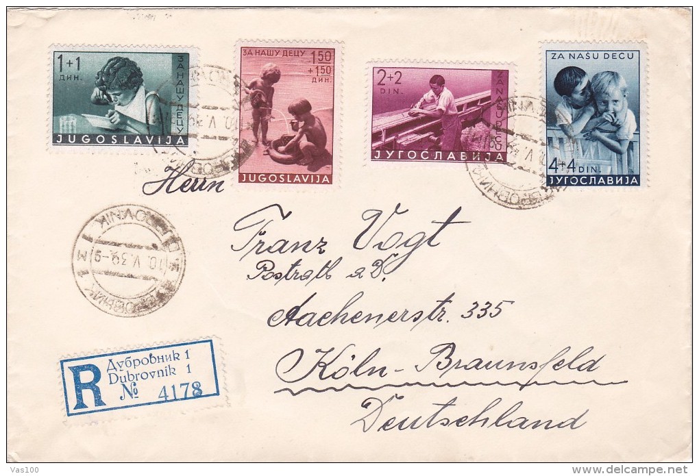 DUBROVNIK 1939 REGIDTERED COVER SEND TO GERMANY. - Covers & Documents