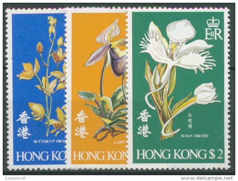 Hongkong 1977 Orchideen 341/43 Postfrisch - Unused Stamps