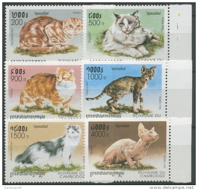 Kambodscha 1998 Katzenrassen 1838/43 Postfrisch - Cambodia