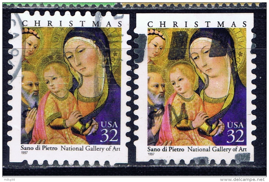 US+ 1996 1997 Mi 2901 BA BD 2902 BD Weihnachten, Stechpalme - Used Stamps