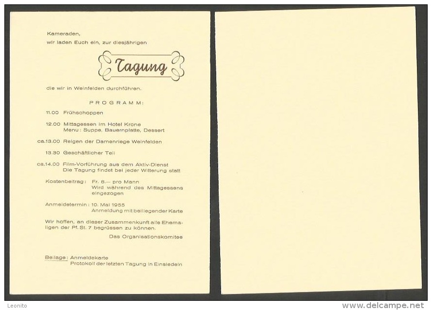 WEINFELDEN TG Tagung Pferdesammelstelle Militär 1955 Und 2 Ansichtskarten - Weinfelden