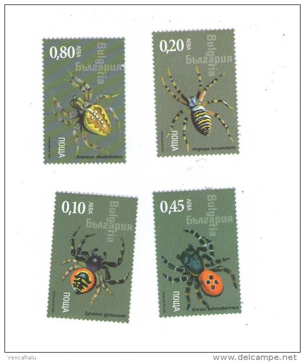 Bulgaria 2005 -  Set Of 4 Stamps MNH - Spiders