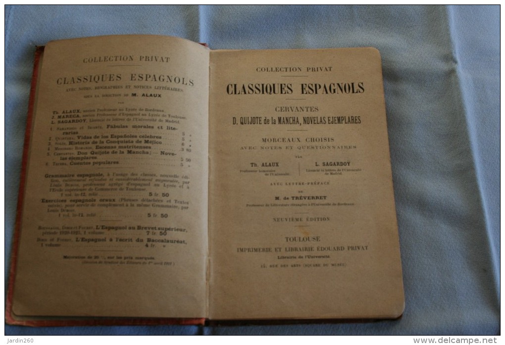 "D Quijote De La Mancha , Novelas Ejemplares" De Cervantes . Edition Privat Toulouse - Cultural