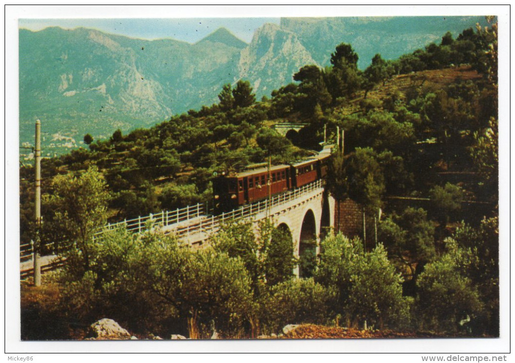 Espagne--Mallorca--SOLLER--Ferrocarril Palma (train Sur Pont) ,cpsm 15 X 10 N°4/73  éd Icaria - Autres & Non Classés